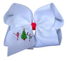 Holiday Embroidered 4 inch Hair Bows