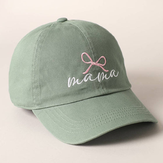 Mama & Bow Embroidered Baseball Cap