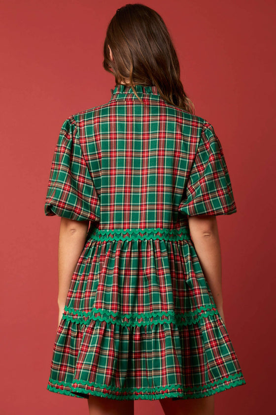 Christmas Plaid Mini Dress