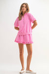 Rosy Ruffle Lounge Set: Pink