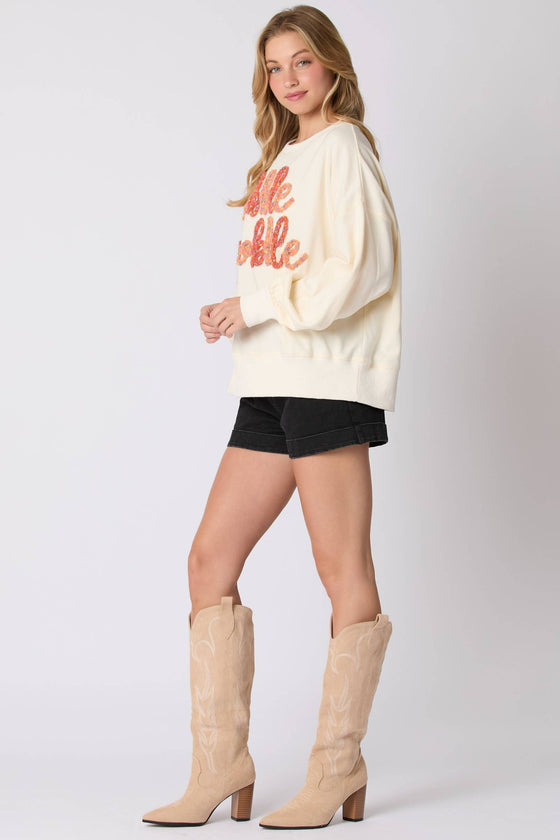 Gobble Gobble Embroidered Sweatshirt