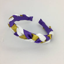  Braided Headband- purple and gold