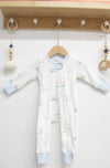 Blue Santa Golf Organic Cotton Zip Christmas Pajamas