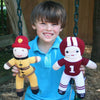 Frank the Fireman Knit Doll: 7"