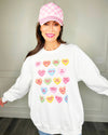 Multicolor Candy Heart Adult Sweatshirt