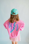 Anything is Possible Lightning Sweatshirt | Berry Pink