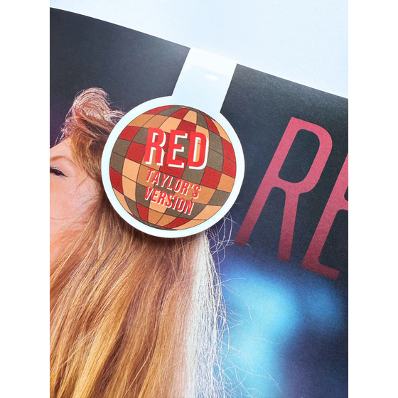 Red Disco Taylor Swift inspired magnetic bookmark