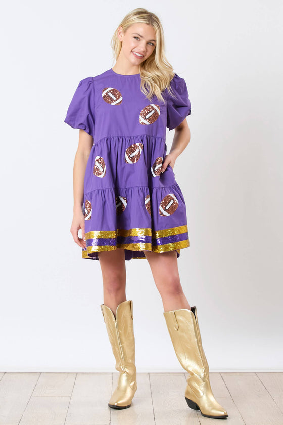 Football Sequins Embroidered  Dress