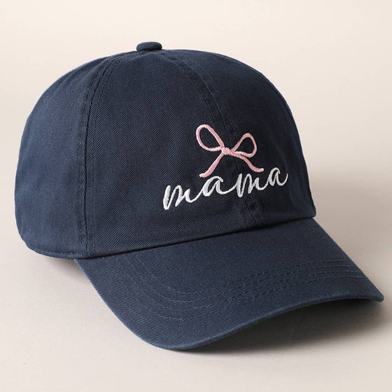 Mama & Bow Embroidered Baseball Cap