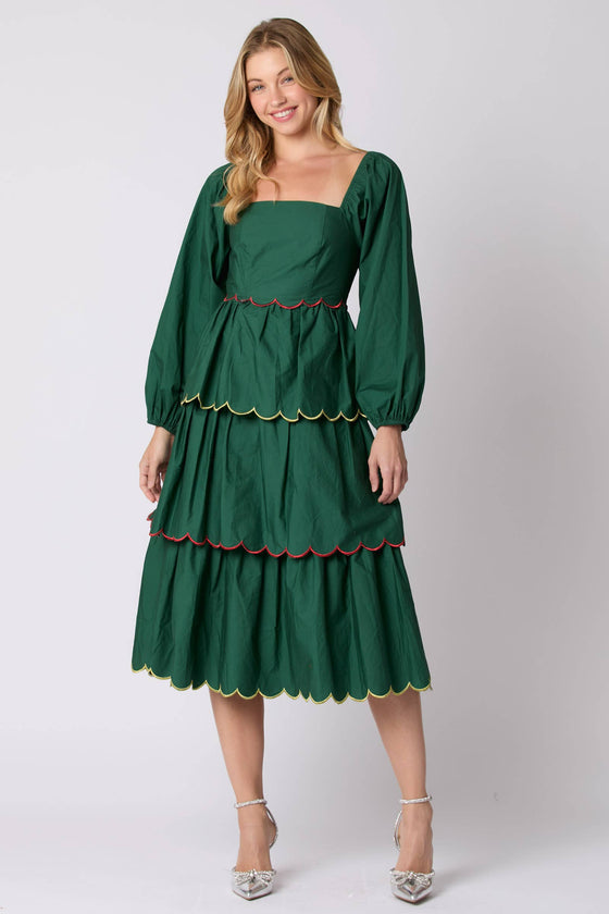 Cotton Poplin Hunter Green Dress