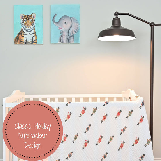 What's Cracking Christmas Baby Muslin Cotton Blanket