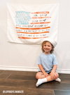 US Watercolor Flag (Fourth of July) Banner: Original 36x26"