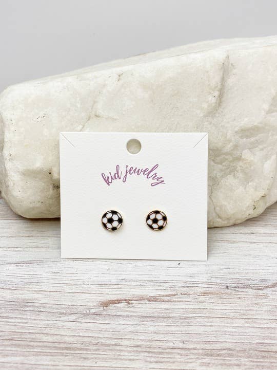 Soccer Clip On Earrings