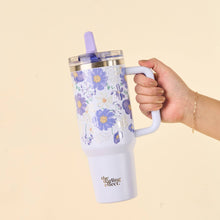  40 oz Flip Straw Tumbler-Bouquet Beauty Purple