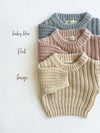 Chunky Knit Braided Sweater: Beige