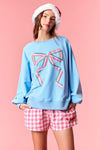 Gingham Bow Sweatshirt