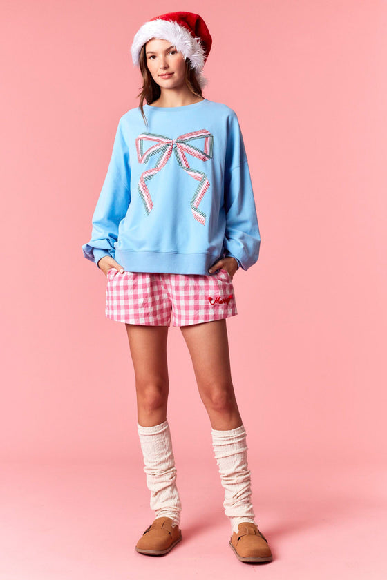 Gingham Bow Sweatshirt