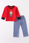Red Nutcracker Set with Navy Gingham Pant