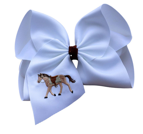 Horse Embroidered Bow