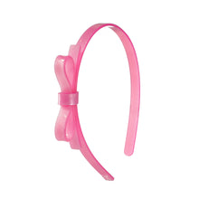  Thin Bow Pink Satin Headband