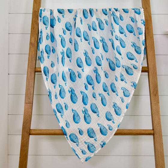 Whale, Whale, Whale Baby Swaddle Blanket