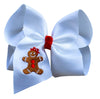 Holiday Embroidered 4 inch Hair Bows