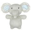 Elephant Zubaby Knit Rattle - Blue: 5" Rattle
