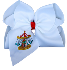  Carousel Embroidered Hair Bow