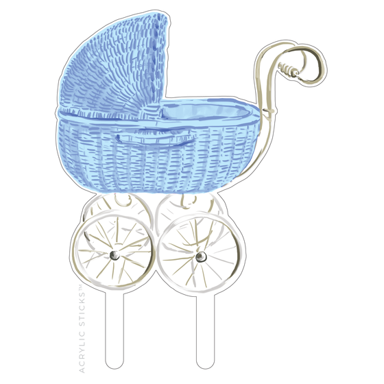 IT'S A BOY VINTAGE STROLLER ACRYLIC CAKE TOPPER