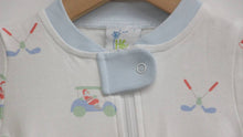  Blue Santa Golf Organic Cotton Zip Christmas Pajamas