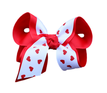  Red Hearts Layered Bow