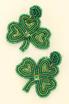 Saint Patricks Shamrock Beaded Earrings