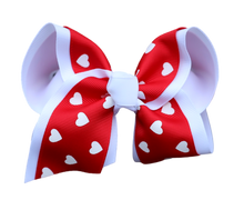  White Hearts Layered Bow