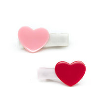  Heart Red Pink Hair Clips