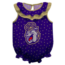  JMU Dukes Purple logo Ruffle Onesie