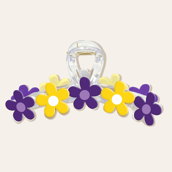 Daisy Claw Clip - Purple + Yellow