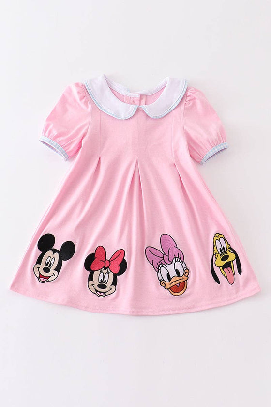 Pink Mouse Friends Embroidery dress