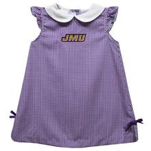  JMU Dukes Embroidered Purple Gingham Dress