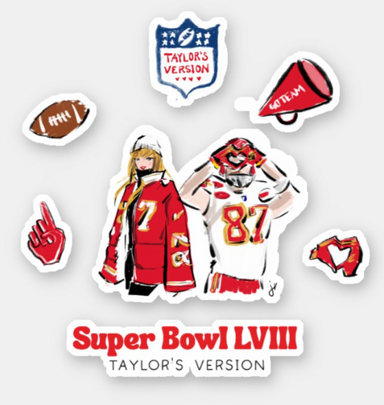 Taylor & Travis Super Bowl LVIII Sticker Sheet